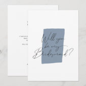 Minimalistisch: ben je mijn bruidsblauw kaart (Voorkant / Achterkant)