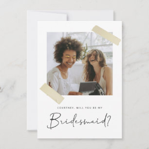 Minimalistisch Bent u mijn Bridesmaid-Kaart? Bedankkaart