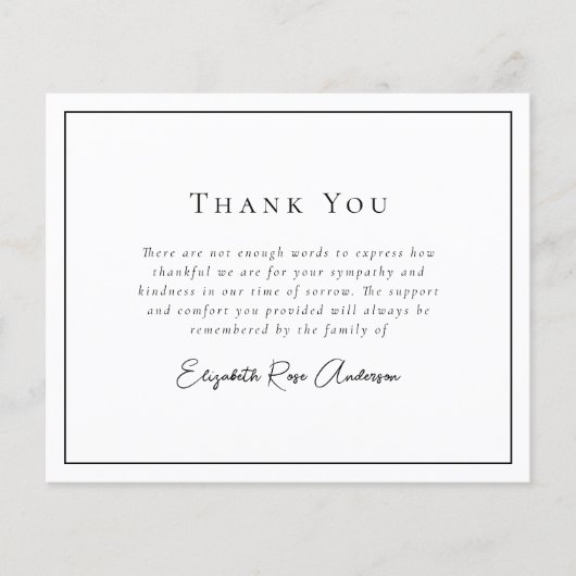 Minimalistisch Bereavement Funeral Hartelijk dank (Voorkant)