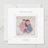 Minimalistisch bericht over de geboorte van Twins- Aankondiging (Voorkant)