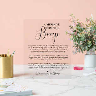 Minimalistisch bericht van het Bump Sign-Baby show Acryl Bord