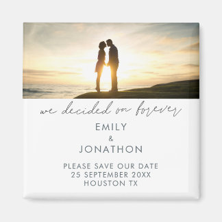 Minimalistisch besluit op foto voor altijd opslaan magneet