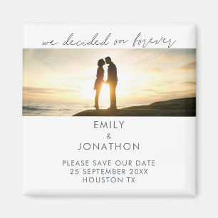 Minimalistisch besluit op foto voor altijd opslaan magneet