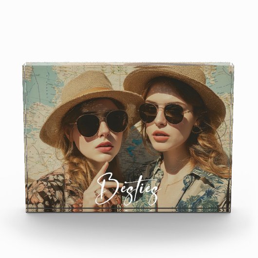 Minimalistisch Besties Vriendschap Eén fotoblok (Voorkant)