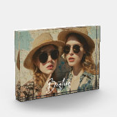 Minimalistisch Besties Vriendschap Eén fotoblok (Links)