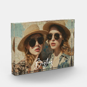 Minimalistisch Besties Vriendschap Eén fotoblok