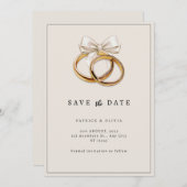 Minimalistisch Bewaar de Datum Bruiloft Ring uitno Save The Date (Voorkant / Achterkant)