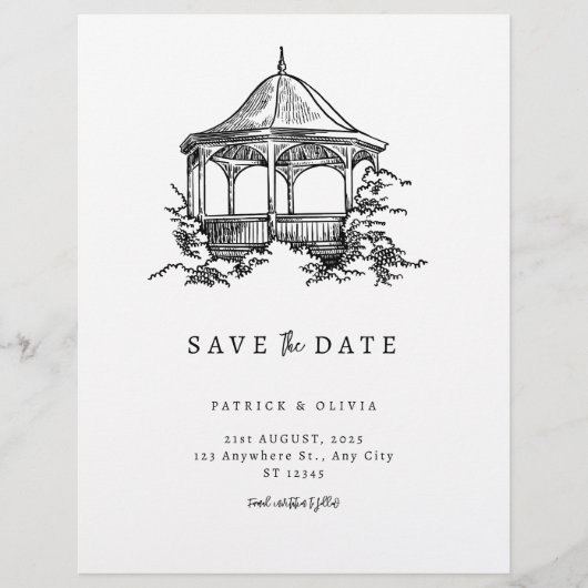 Minimalistisch Bewaar de datum Elegante Bruiloft Flyer (Voorkant)
