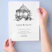 Minimalistisch Bewaar de datum Elegante Bruiloft Flyer (Hand)