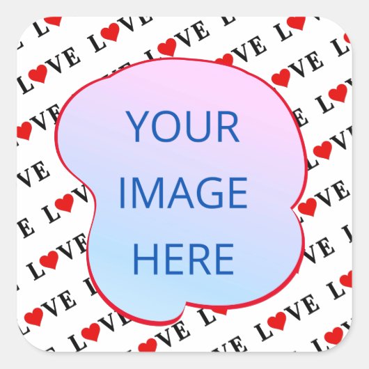 Minimalistisch bij witte kleppen vierkante sticker (Voorkant)