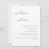 Minimalistisch bijtend beige met fototrouwinvitat kaart (Achterkant)