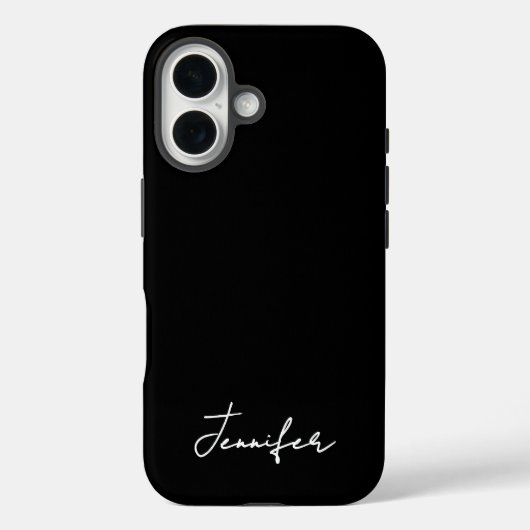 Minimalistisch Black Custom Name Signature Script Case-Mate iPhone Case (Achterkant)