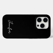 Minimalistisch Black Custom Name Signature Script Case-Mate iPhone Case (Achterkant (horizontaal))