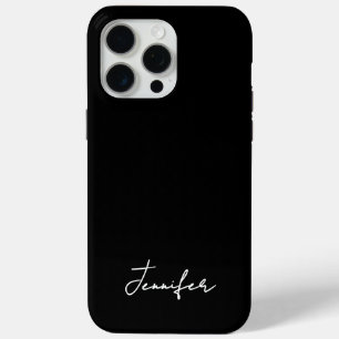 Minimalistisch Black Custom Name Signature Script iPhone 15 Pro Max Hoesje
