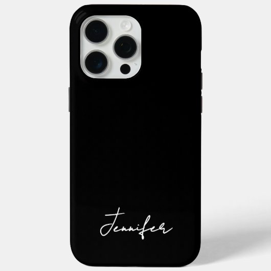 Minimalistisch Black Custom Name Signature Script Case-Mate iPhone Case (Achterkant)