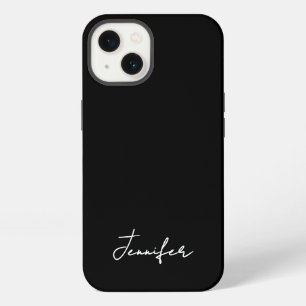 Minimalistisch Black Custom Name Signature Script iPhone 13 Hoesje