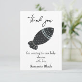 Minimalistisch Black Fish Baby shower Bedankkaart (Staand voorkant)