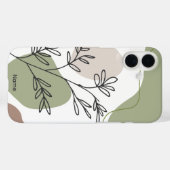 Minimalistisch blad – Aardse tonen, aanpasbaar Case-Mate iPhone Case (Achterkant (horizontaal))