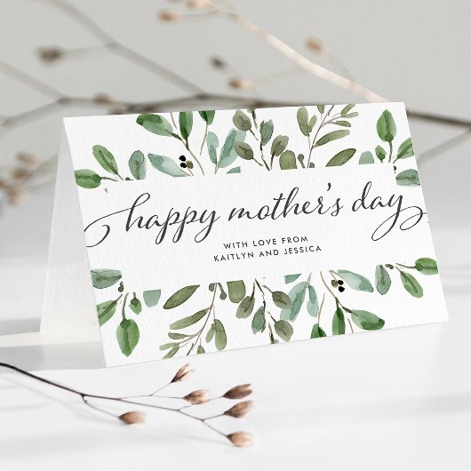 Minimalistisch blad | Gefeliciteerd mama Kaart