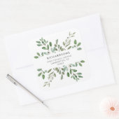 Minimalistisch blad | Retouradres Vierkante Sticker (Envelop)
