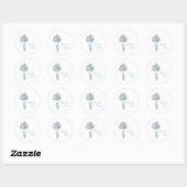 Minimalistisch blauw Baby shower Ronde Sticker (Vel)