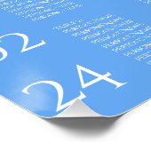 Minimalistisch blauw bruiloft zitschema perfect poster (Hoek)