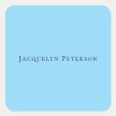 Minimalistisch Blauw Eenvoudig Elegant Modern Vierkante Sticker (Voorkant)