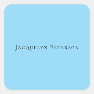 Minimalistisch Blauw Eenvoudig Elegant Modern Vierkante Sticker