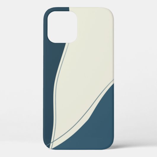 Minimalistisch blauw en cream Abstract Case-Mate iPhone Case (Achterkant)
