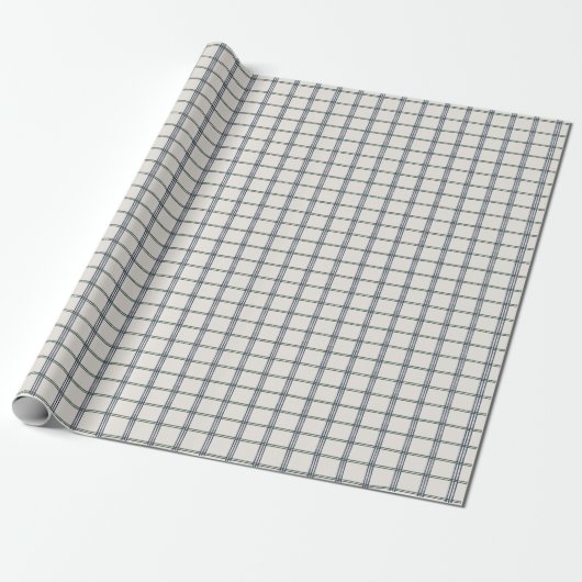 Minimalistisch blauw en groen venster Plaid Cadeaupapier (Uitgerold)