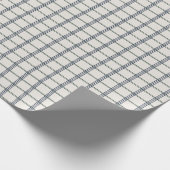 Minimalistisch blauw en groen venster Plaid Cadeaupapier (Hoek)