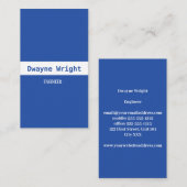Minimalistisch blauw en wit visitekaartje (Voorkant / Achterkant)