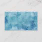 minimalistisch blauw- en wit-waterverf ontwerp visitekaartje (Achterkant)