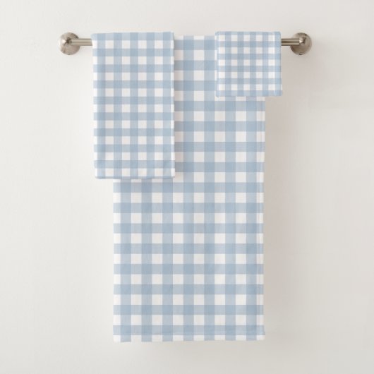 Minimalistisch blauw Gingham Pset Pattern Bad Handdoek (Insitu)