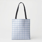 Minimalistisch blauw Gingham Pset Pattern Draagtas (Voorkant)