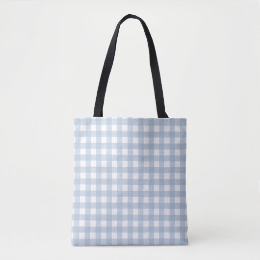 Minimalistisch blauw Gingham Pset Pattern Draagtas (Voorkant)