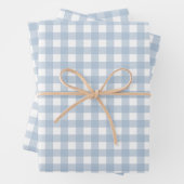 Minimalistisch blauw Gingham Pset Pattern Inpakpapier Vel (In situ)