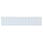 Minimalistisch blauw Gingham Pset Pattern Korte Tafelloper (Horizontaal)