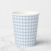 Minimalistisch blauw Gingham Pset Pattern Papieren Bekers (Achterkant)