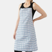 Minimalistisch blauw Gingham Pset Pattern Schort (Insitu)