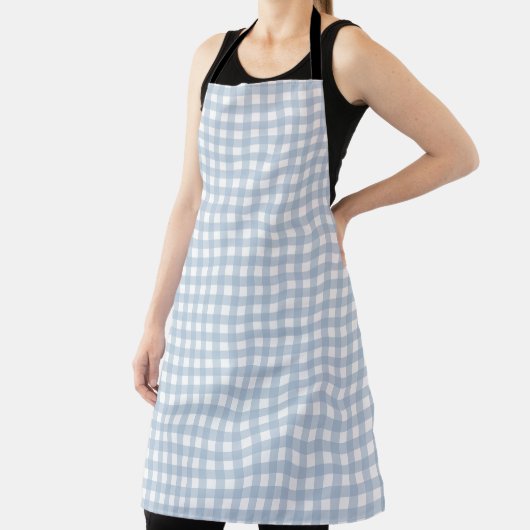 Minimalistisch blauw Gingham Pset Pattern Schort (Insitu)