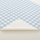 Minimalistisch blauw Gingham Pset Pattern Sherpa Deken (3/4)