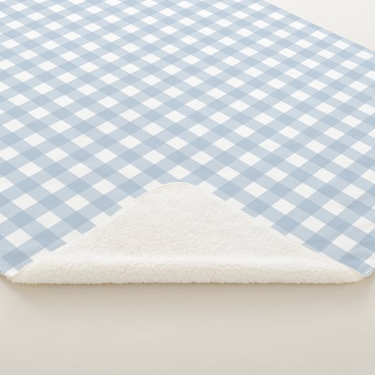 Minimalistisch blauw Gingham Pset Pattern Sherpa Deken (3/4)