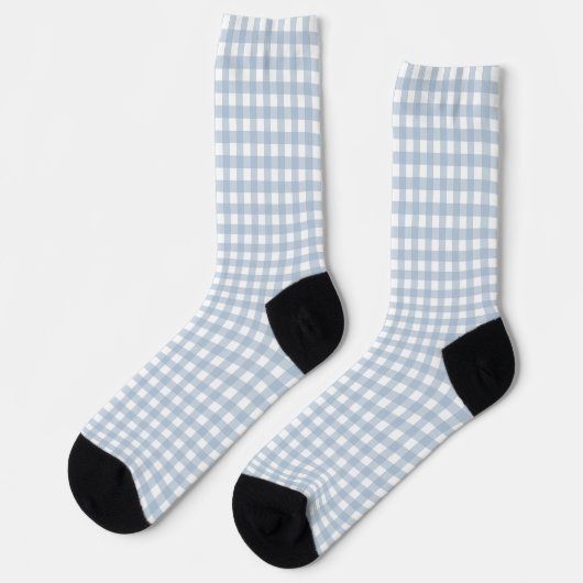Minimalistisch blauw Gingham Pset Pattern Sokken (Links)