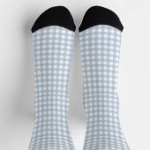 Minimalistisch blauw Gingham Pset Pattern Sokken (Top)