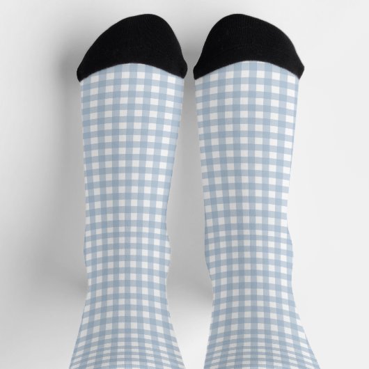 Minimalistisch blauw Gingham Pset Pattern Sokken (Top)