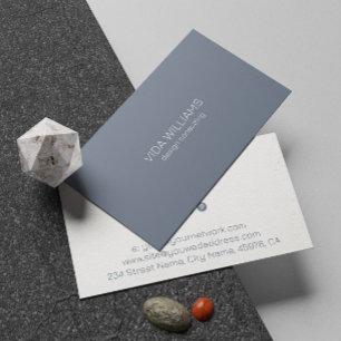 Minimalistisch blauw-Grijs en Witte Achtergrond Visitekaartje