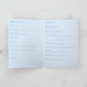 Minimalistisch blauw huwelijksprogramma programma (Binnen)