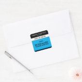 Minimalistisch blauw kruid vierkante sticker (Envelop)