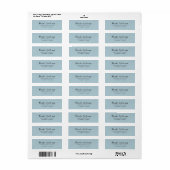 Minimalistisch blauw linen textuur, wit script etiket (Full Sheet)